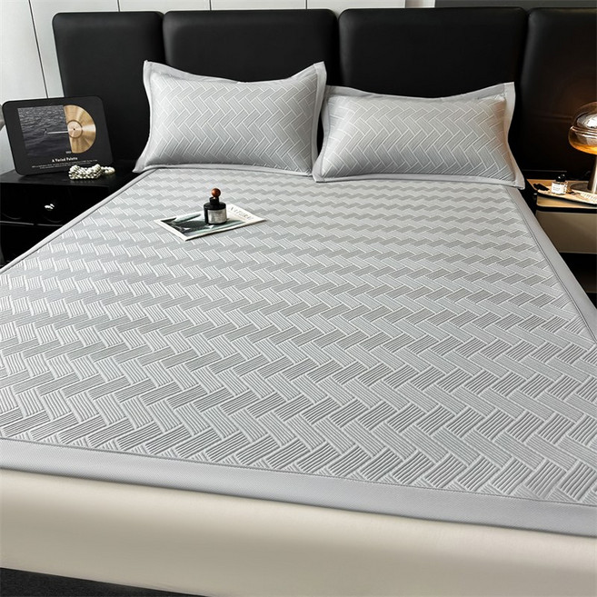 MIFAN 아이스 쿨링 냉감패드 여름 침대패드 고정밴드 쿨매트, 그레이