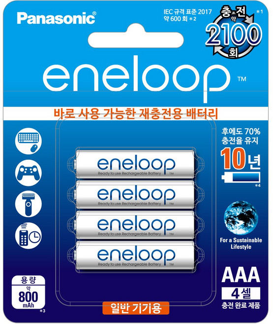 파나소닉 에네루프 AAA 충전지, 4개입, 1개