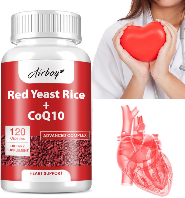 홍국 + 코엔자임Q10 복합 캡슐 콜레스테롤 조절과 심장 건강에 효과적인 프리미엄 포뮬러 혈액순환 개선 에너지 증진 무첨가제 비건 캡슐, 1개, 120정