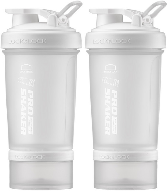 락앤락 프로쉐이커 컨테이너 2P, 매트화이트, 600ml, 2개