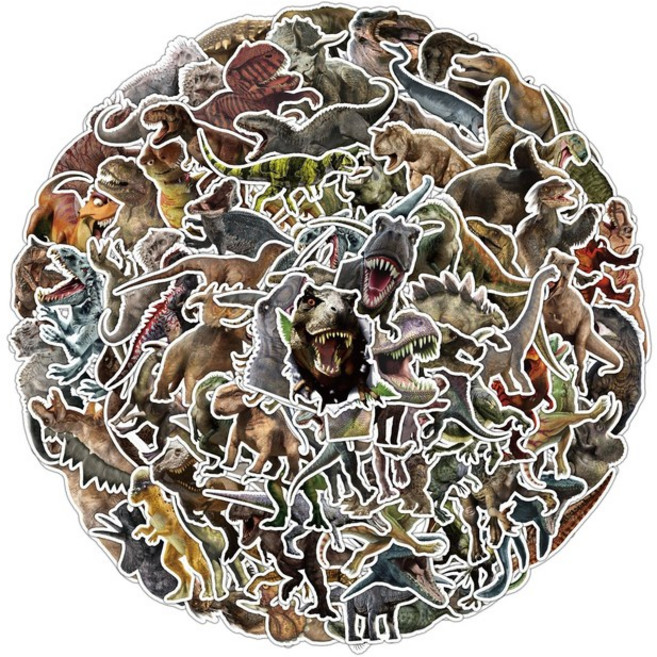 공룡 스티커 H형 세트 티라노사우루스 붙이기 캐릭터 그림 꾸미기, 공룡 H형/100장(1세트)