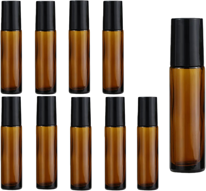 케이엠 향수 리필용 롤온 공병 브라운 컬러, 10개, 갈색