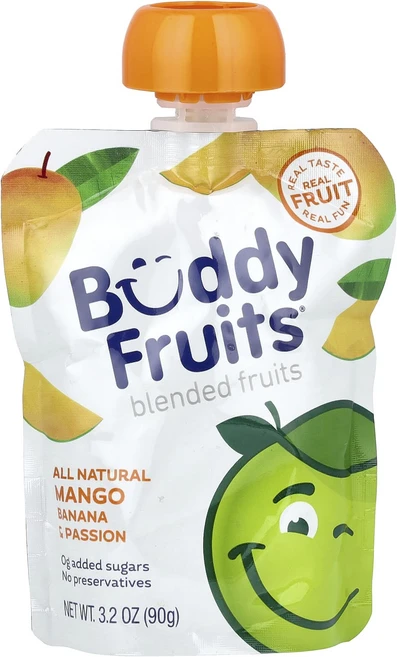 Buddy Fruits 혼합 과일 망고 바나나 & 패션 90g(3.2oz), BuddyFruits혼합과일망고바나나패션90g32oz, 90g, 1개 - 쿠팡