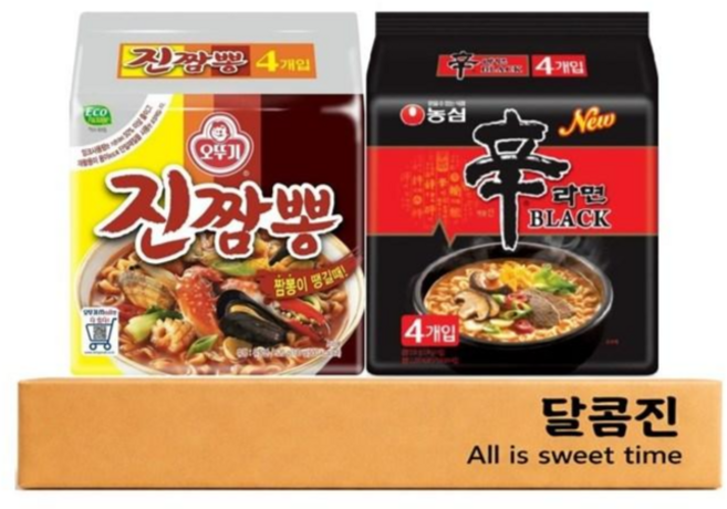 [달콤진] 진짬뽕 4p + 신라면블랙 4p, 1세트