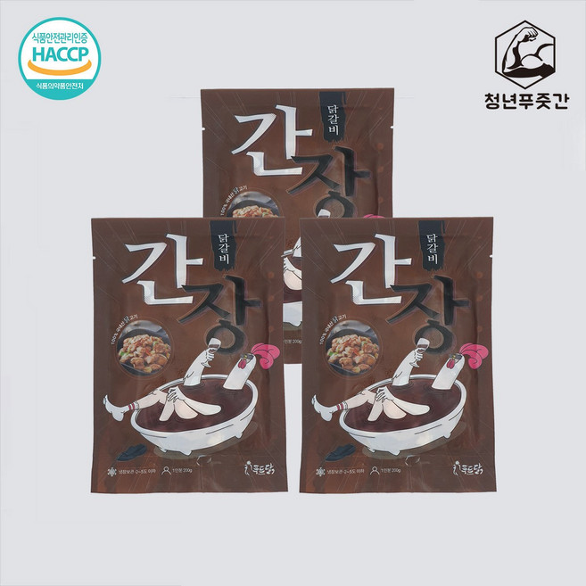 [청년푸줏간] 간장닭갈비 200g, 3개