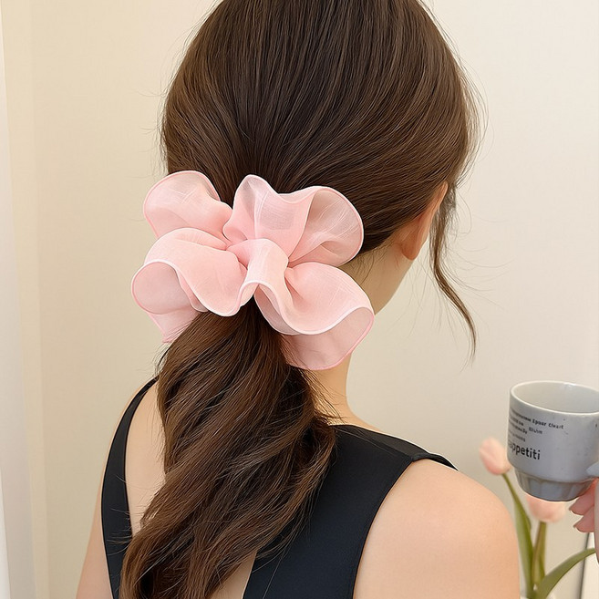 오간자 4중 레이어 곱창밴드 시원한 재질 곱창 머리끈