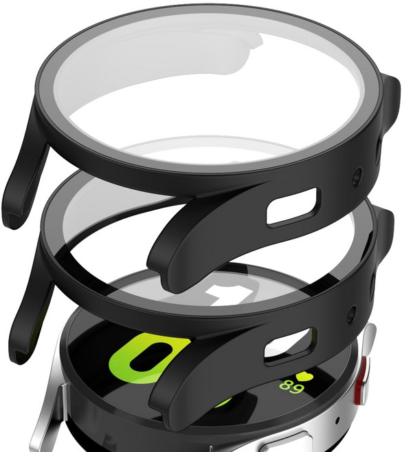 가꼬싶다 풀커버 9H 일체형 갤럭시 워치 케이스 2개입, 블랙, 2개