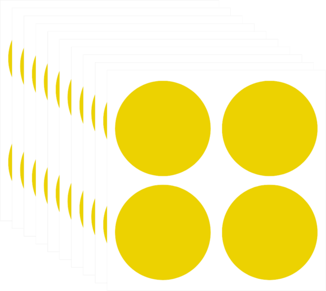40개입 10cm 대형 원형 도트 스티커, S5113-10 옐로우10cm, 40개
