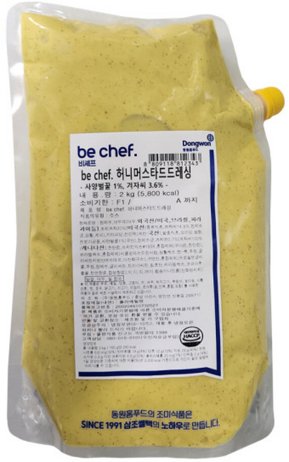 동원홈푸드 허니머스타드 드레싱 겨자씨함유, 동원홈푸드 허니머스타드 드레싱 2kg 겨자씨함유, 2kg, 1개