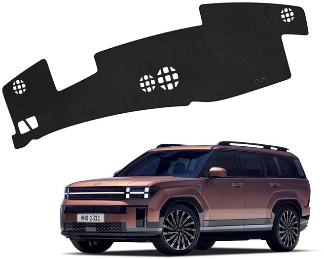 디올뉴싼타페MX5 DUB 플라즈마 논슬립 벨벳 대쉬보드커버, 블랙, 23년8월~/HUD유/센터유/HH307