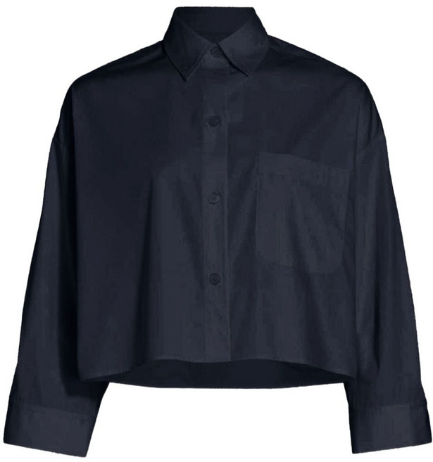 TWP Superfine pocket cropped shirt