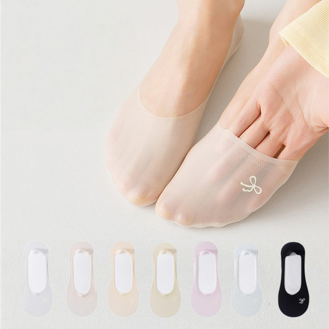 Amnesia cat 7족 여성 페이크삭스 여름 얇은 리본 양말 세트