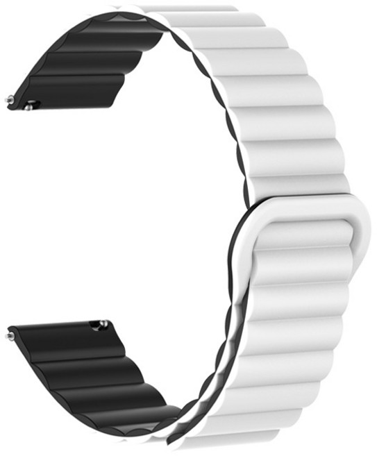 샤오미 레드미워치5 라이트 액티브 S4스포츠 어메이즈핏6&5 호환 22mm 실리콘 마그네틱 엠보싱 스트랩, 화이트(블랙), 1개