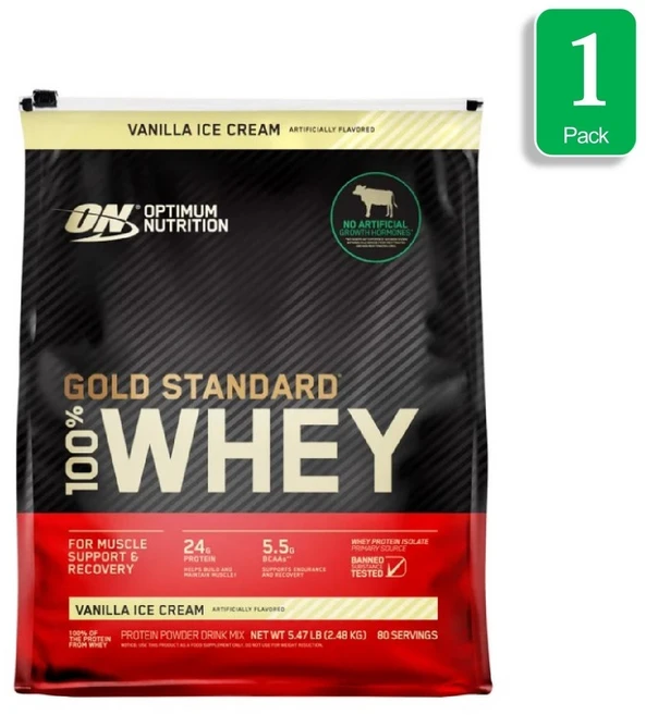 Optimum Nutrition Gold Standard 100% Whey Protein 골드 스탠다드 웨이프로틴 바닐라맛, 1개, 2.48kg - 쿠팡