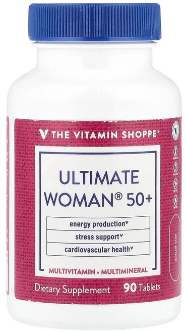 The Vitamin Shoppe Ultimate Woman® 50+ 종합비타민 및 종합 미네랄 90정 Shoppe (더 비타민 샵), 90 개, 1개 - 쿠팡