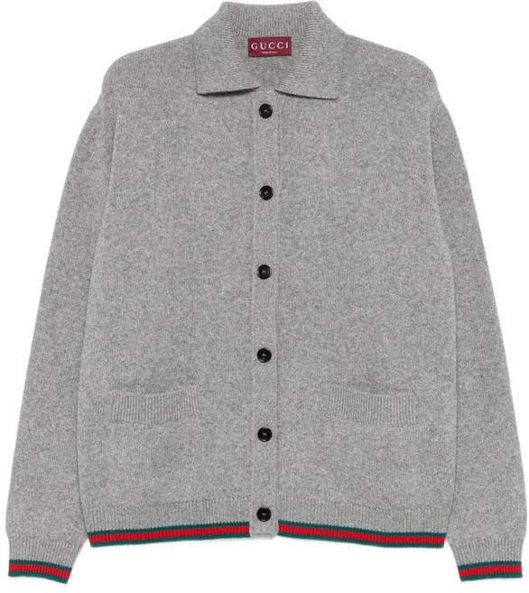 구찌 스트라이프 버튼 가디건