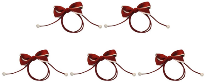 NOV- 리본 머리 고무줄 5개 헤어 팔찌 머리끈 헤어끈