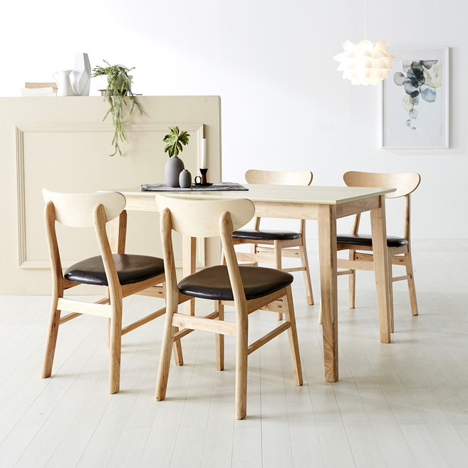 소티디자인 디아모 4인 원목 식탁세트, 내츄럴