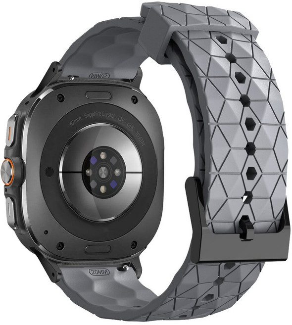 호환 갤럭시워치7울트라 축구공 무늬 실리콘 스트랩47mm, 그레이, 1개