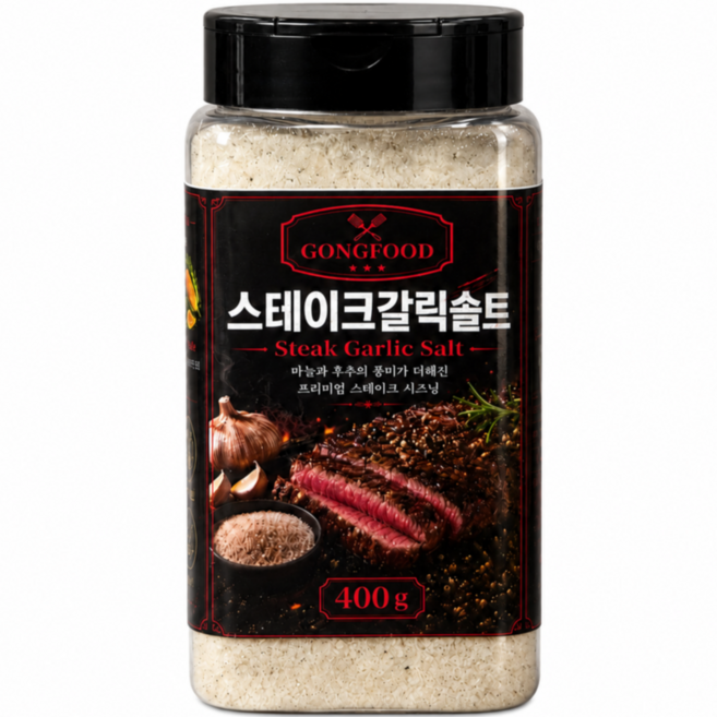 공푸드 스테이크 갈릭 솔트 마늘 후추 삼겹살 스테이크, 1개, 400g