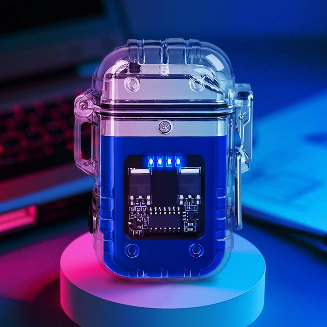 APEXSO 전기 라이터 LED 플라즈마라이타 캠핑 조명 랜턴 겸용 방수 C타입 USB 충전식 아크, 1개, 블루