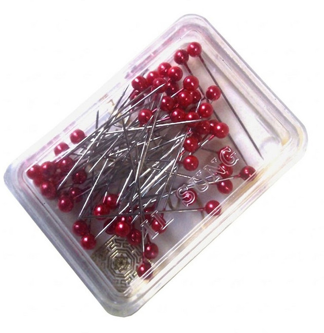 [청라핸즈] 진주핀 시침핀 레드 (02-402)