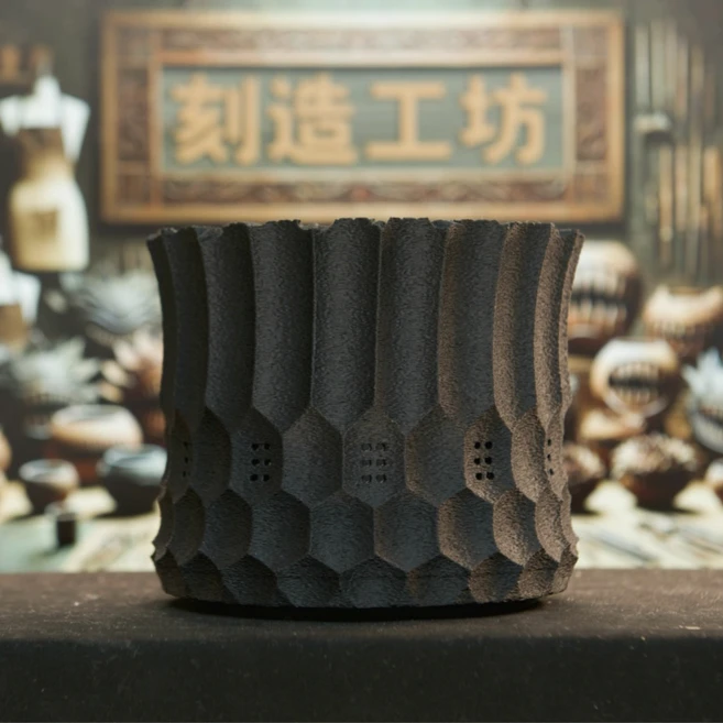 디자이너 제작 허니콤텍스쳐 블랙팟 플라팟 미니화분 오브제 책상 꾸미기, 1개, 허니콤 디자인 블랙팟 - 쿠팡