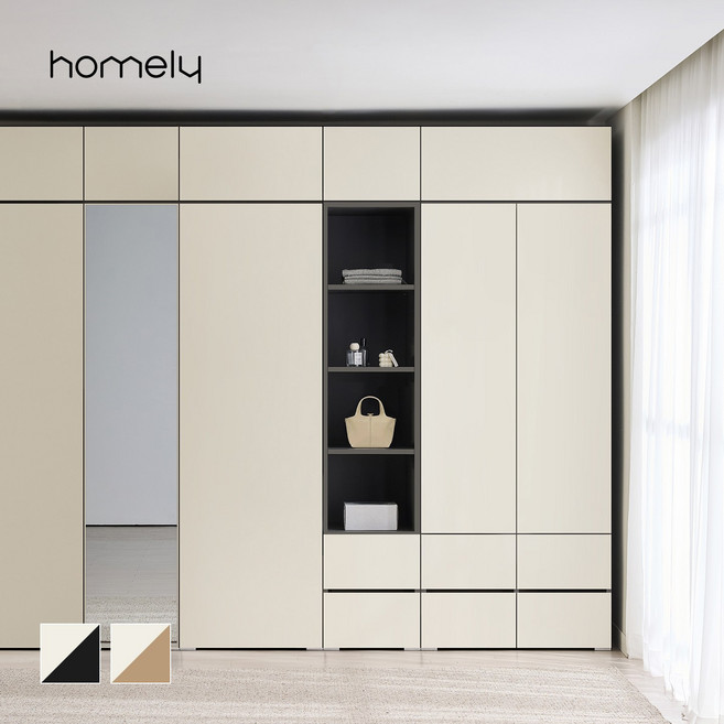 (10만원 즉시할인) 홈리 베일리 빅수납 E0 터치 시스템 모듈 행거 옷장 세트 1200, 차콜그레이_MO01066