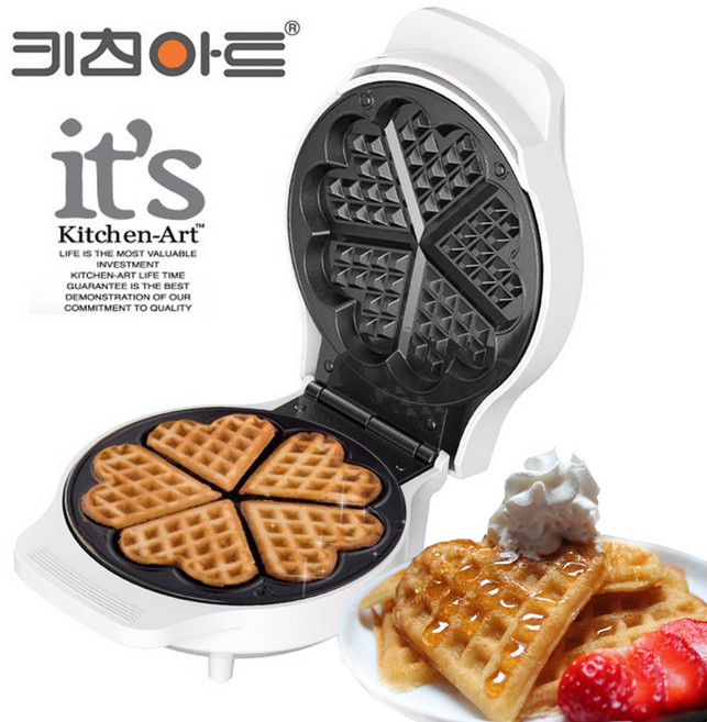 키친아트 리얼 와플메이커 가정용 벨기에 와플기계 간편 홈카페 디저트 제조기
