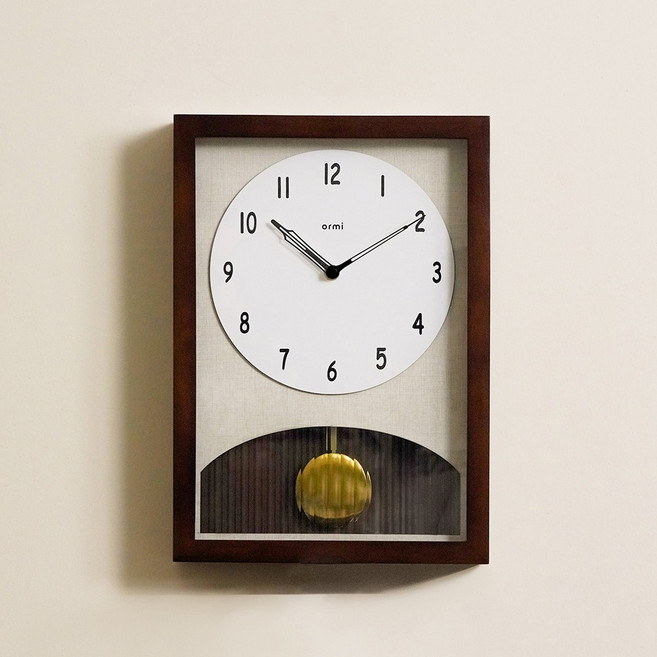 오르미 레트로 원더클락 우드 무소음 추시계 벽시계 괘종시계, ORMWDC(월넛)