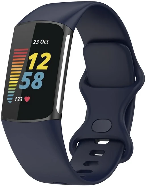 Fitbit Charge 6 밴드 액세서리 용 실리콘 스트랩 5 공식 소프트 교체 손목 스포츠 팔찌, 03 deep blue, 01 Fitbit Charge 6 5, 01 S