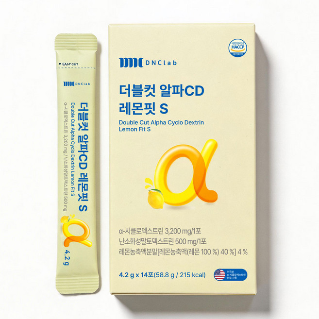 더블컷 알파CD효능 레몬 알파시디 덱스트린 브로멜라인, 1박스, 14회분