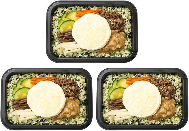 굿스푼 저당 강된장 비빔밥 양많은 300g 도시락 간편식 냉동 집밥 대용 당뇨 방학 설 명절 선물 임당 식단관리 3팩 / 6팩, 3개