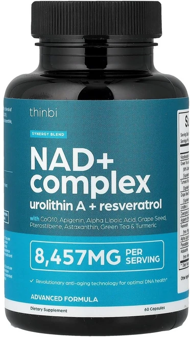 NAD 보충제 8 457 mg 엑스트라 스트렝스 NMN 대체 리포솜 녹차 + 아스타잔틴 여성 및 남성용 레스베라트롤 CoQ10 알파 리포산 에너지 노화 방지 세포 재생, 1개, 30회분 - 쿠팡