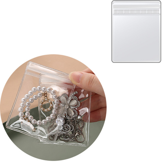 두꺼운 소형 미니 PVC 투명 지퍼백 100매, 100매입, 1세트