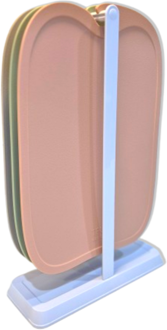 [ 칼자국 x ] MELOA TPU 도마 3종 세트, [파스텔핑크+라이트그린+소프트그레이]+거치대, 1개