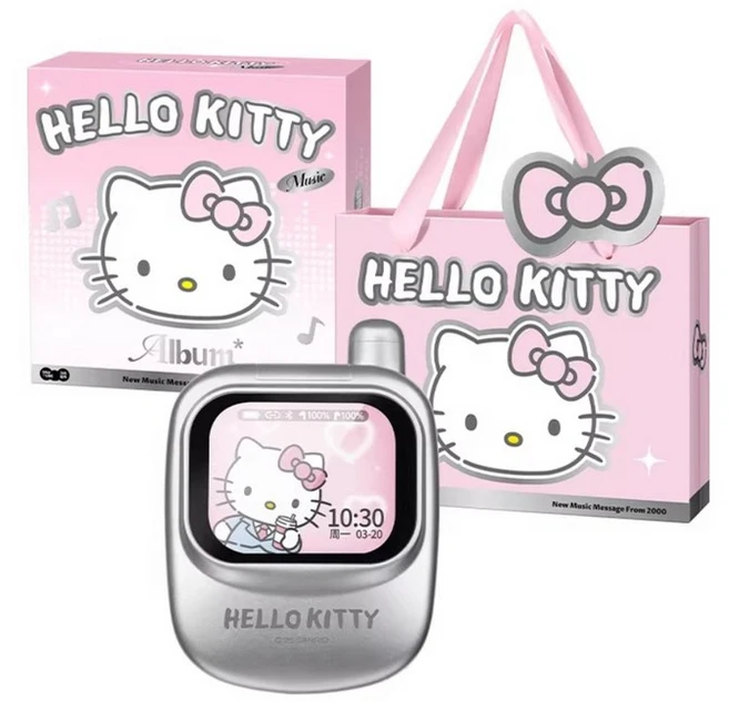 martube 헬로키티 스크린 고음질 노이즈캔슬링 블루투스 무선 이어폰, 실버 - 기본형+쇼핑백 - 쿠팡