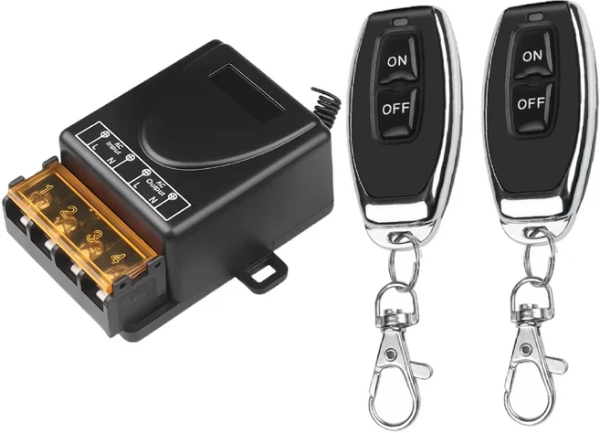 433Mhz 무선 원격 제어 스위치 AC 110V 릴레이 모터 펌프 액세스 시스템 자동차, 04 1 Receiver 2 Remote
