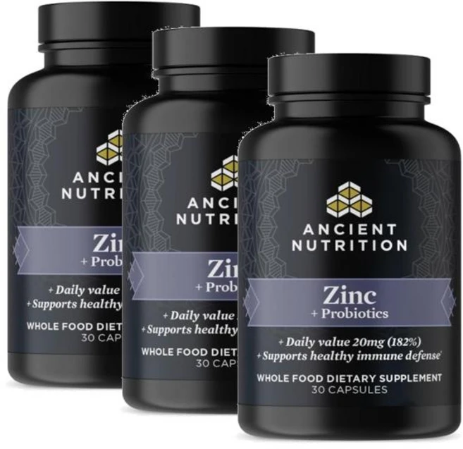 엔시언트 뉴트리션 아연 프로바이오틱스 캡슐 Ancient Nutrition Zinc Probiotics, 3개, 30정 - 쿠팡