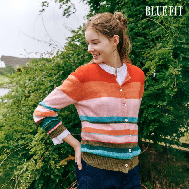 [론칭가69 000원→2만원↓]블루핏 알파카 혼방 레인보우 가디건