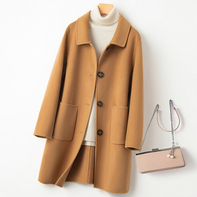 [2026 봄신상] 스타일아유 여성 양모100% 코트 루즈핏 더플코트 울소재 겨울 아우터 미니멀룩 따뜻한 외투 LC0070