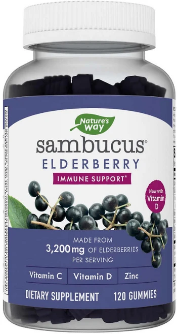 네이쳐스웨이 삼부커스 엘더베리 Sambucus Elderberry with Vitamin C and Zinc 120 gummies, 1개, 120정, 120정 - 쿠팡