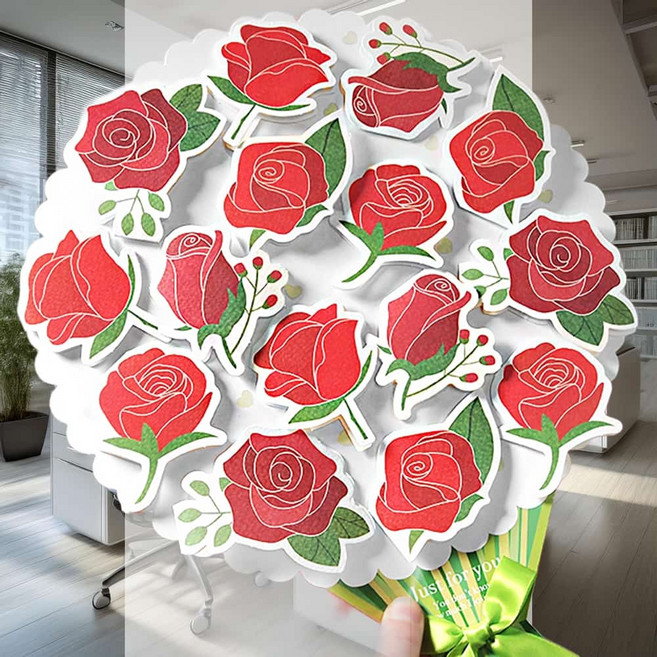 장미 롤링페이퍼 편지지 특별한편지지 감사카드 감사편지 손편지 꽃다발편지 스승의날선물