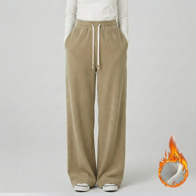 여자 기모 코듀로이 바지 밴딩 스판 여성 골덴 겨울 팬츠 와이드