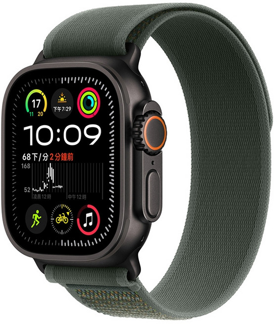 越野迴圈錶帶 適用 Apple Watch Ultra 2/9/8/7/SE/6/5/4/3/2/1, 綠色(黑釦),44/45/46/49MM, 1個
