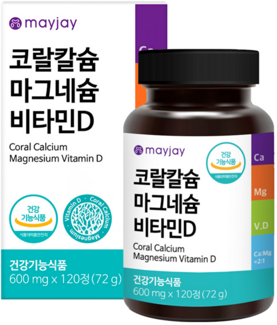 치아 뼈 건강 칼슘 마그네슘 비타민d 칼마디 메이제이, 120정, 4개