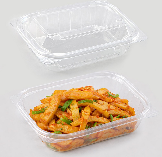 에스제이케미칼 반찬 샐러드 포장용기 206 투명 300개 세트 용기 뚜껑 포함, 1박스