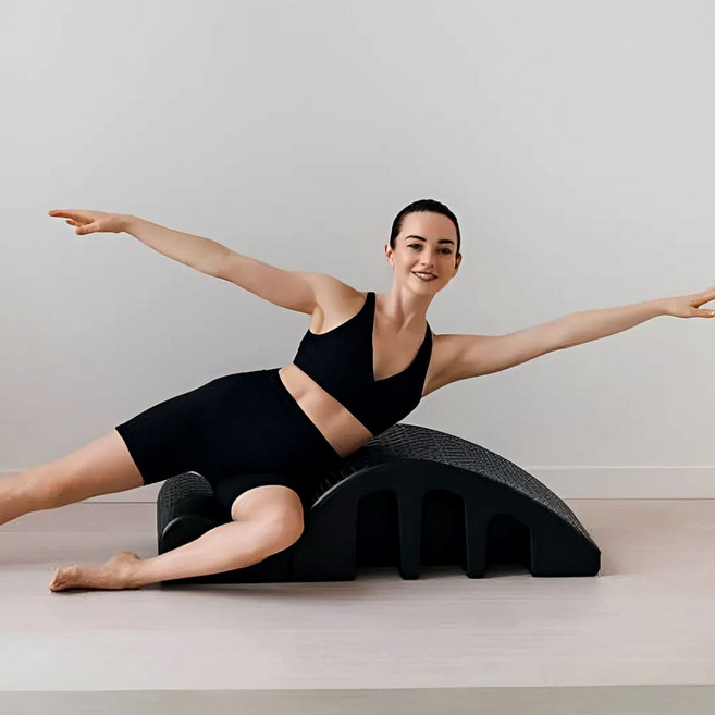 얼도우 스파인코렉터 폼뮬러 허리 척추 굽은 등 펴는 스트레칭 자세 운동 기구, 블랙, 블랙, 1개