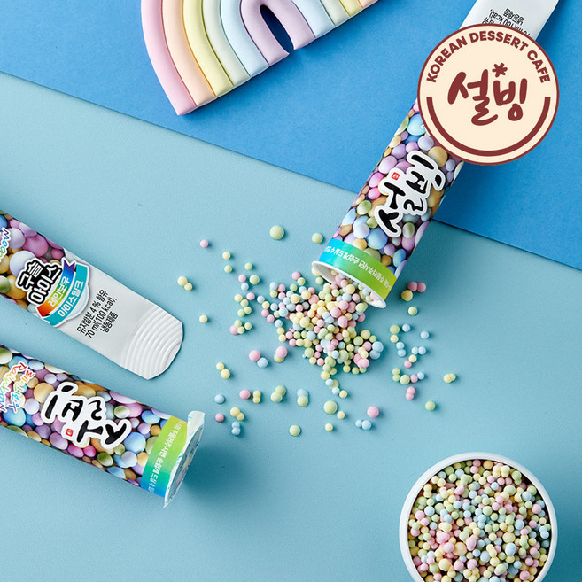 설빙 구슬아이스크림 70ml 레인보우, 12개