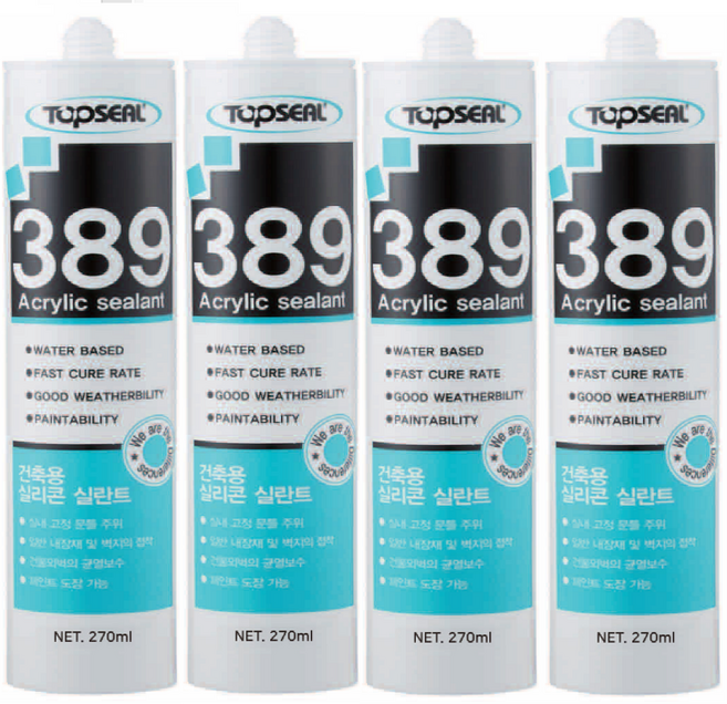 베란다 실리콘 베란다 틈새매움 탑씰 수성아크릴실리콘 수성백색아크릴실리콘 내부크랙 외부콘크리트크랙 내부 콘크리트크랙 도장 페인트, 1개
